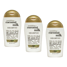 OGX Nourishing+ Coconut Milk Shampoo for Dry Hair 88.7mL Pack of 3