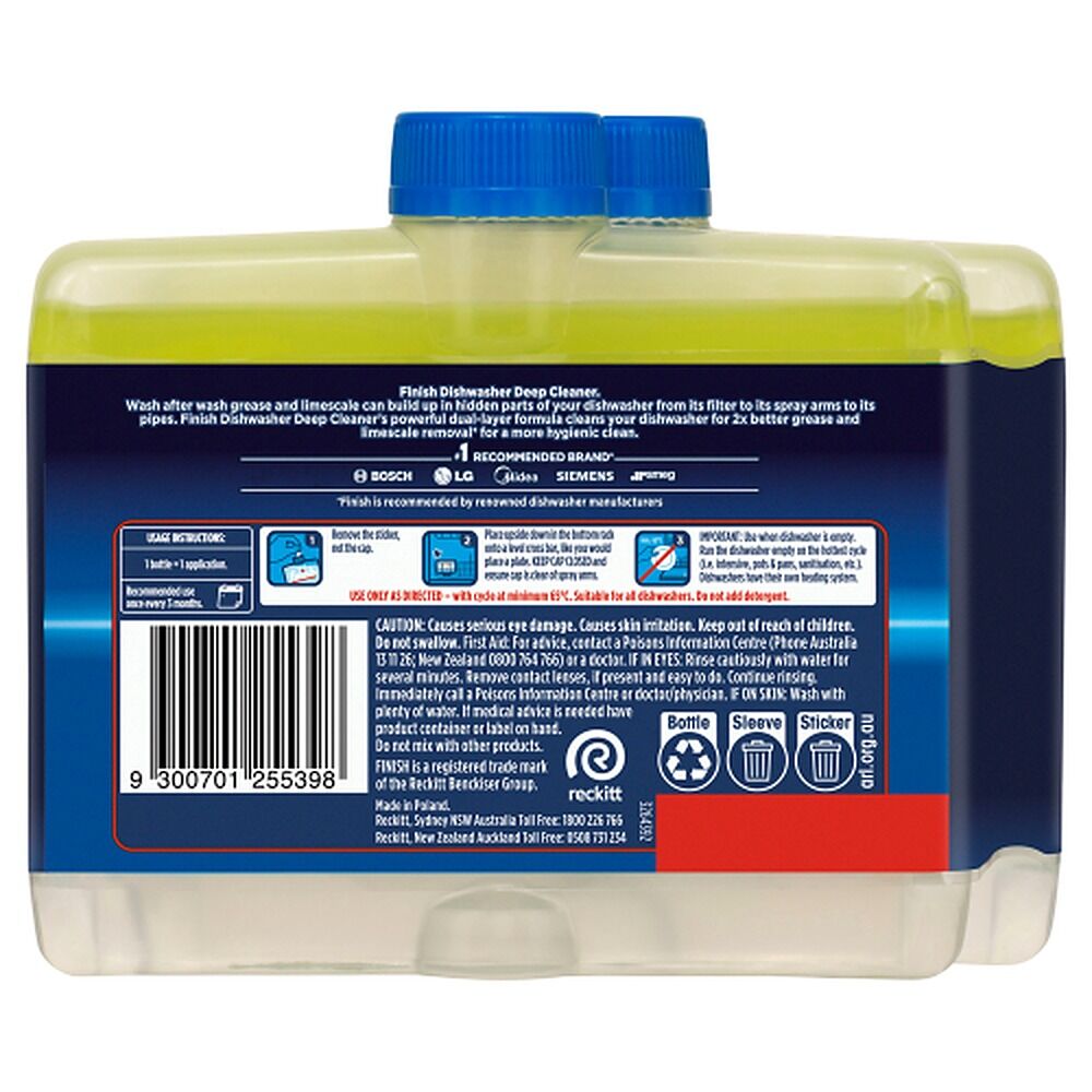 Finish Dishwasher Deep Cleaner Twin Pack Lemon 2 Pack x 250mL