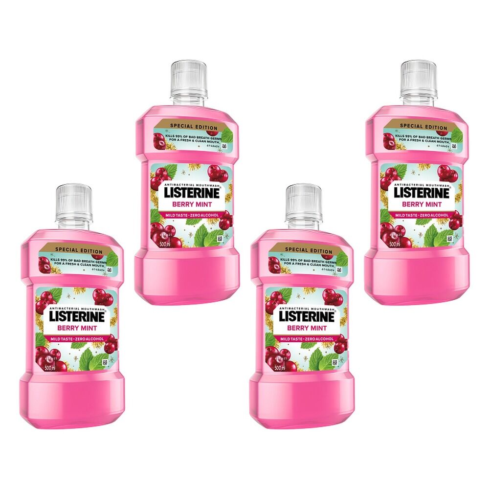 Listerine Berry Mint Mouthwash 500mL Pack of 4