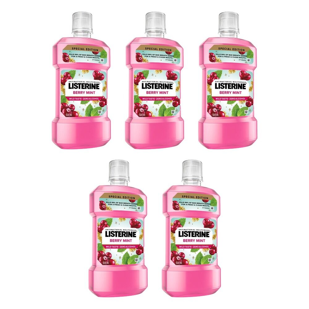 Listerine Berry Mint Mouthwash 500mL Pack of 5