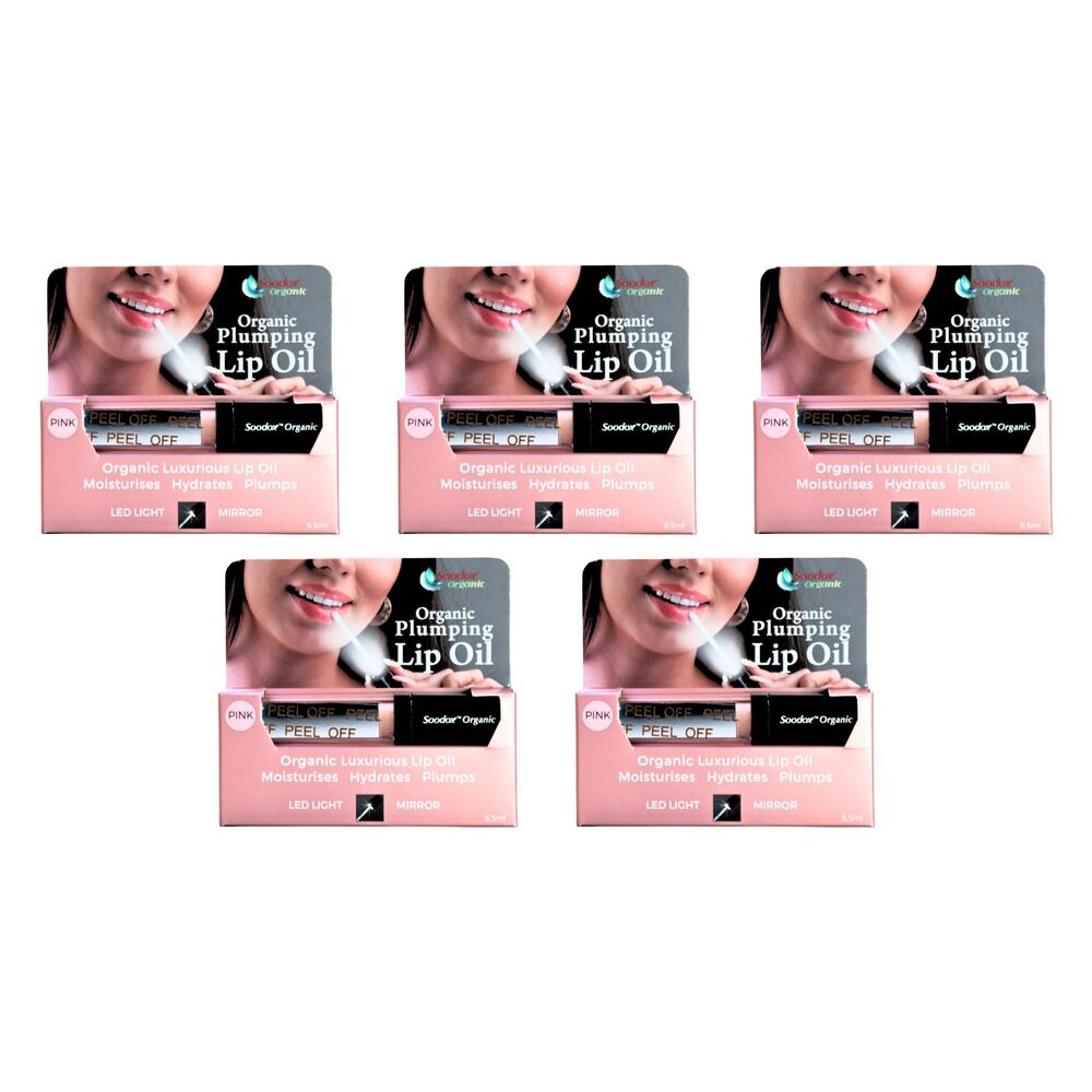 SOODOX Plumping Lip Oil Pink 6.5mL Pack of 5