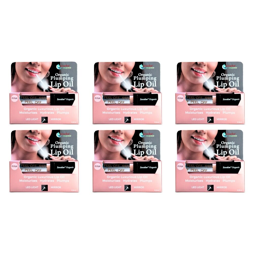 SOODOX Plumping Lip Oil Pink 6.5mL Pack of 6