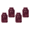 Body Warmers Luxe Fur Hot Water Bottle & Cover Maroon or Charcoal Pack of 4