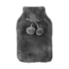 Body Warmers Luxe Fur Hot Water Bottle & Cover Maroon or Charcoal