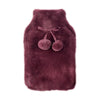 Body Warmers Luxe Fur Hot Water Bottle & Cover Maroon or Charcoal