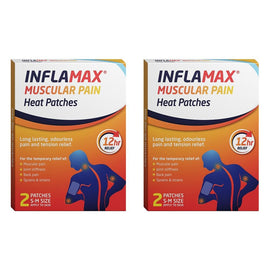 Inflamax Muscular Pain Heat Patches S-M 2 Pack Bundle of 2