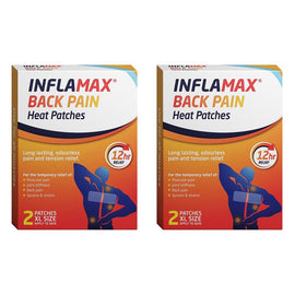 Inflamax Back Pain Heat Patches XL 2 Pack Bundle of 2