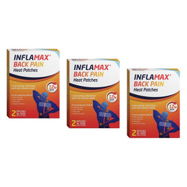Inflamax Back Pain Heat Patches XL 2 Pack Bundle of 3