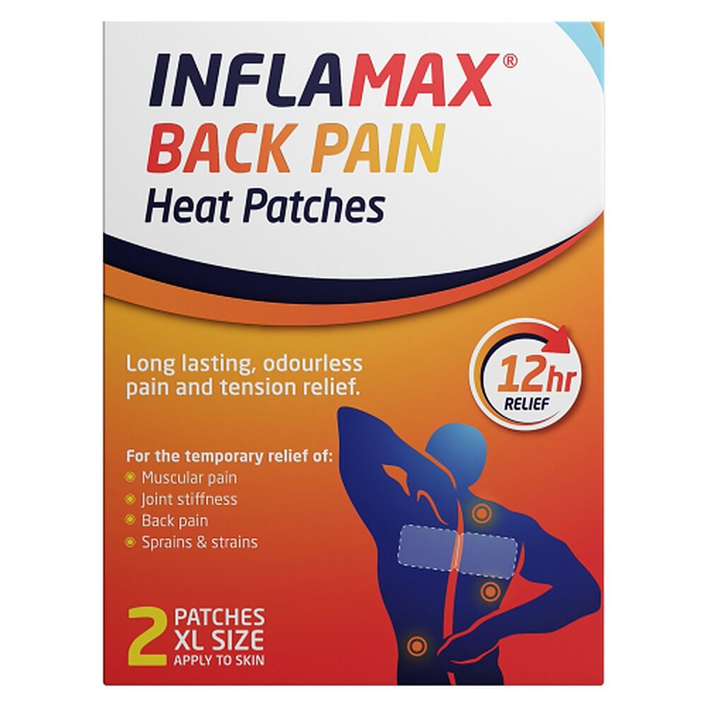 Inflamax Back Pain Heat Patches XL 2 Pack