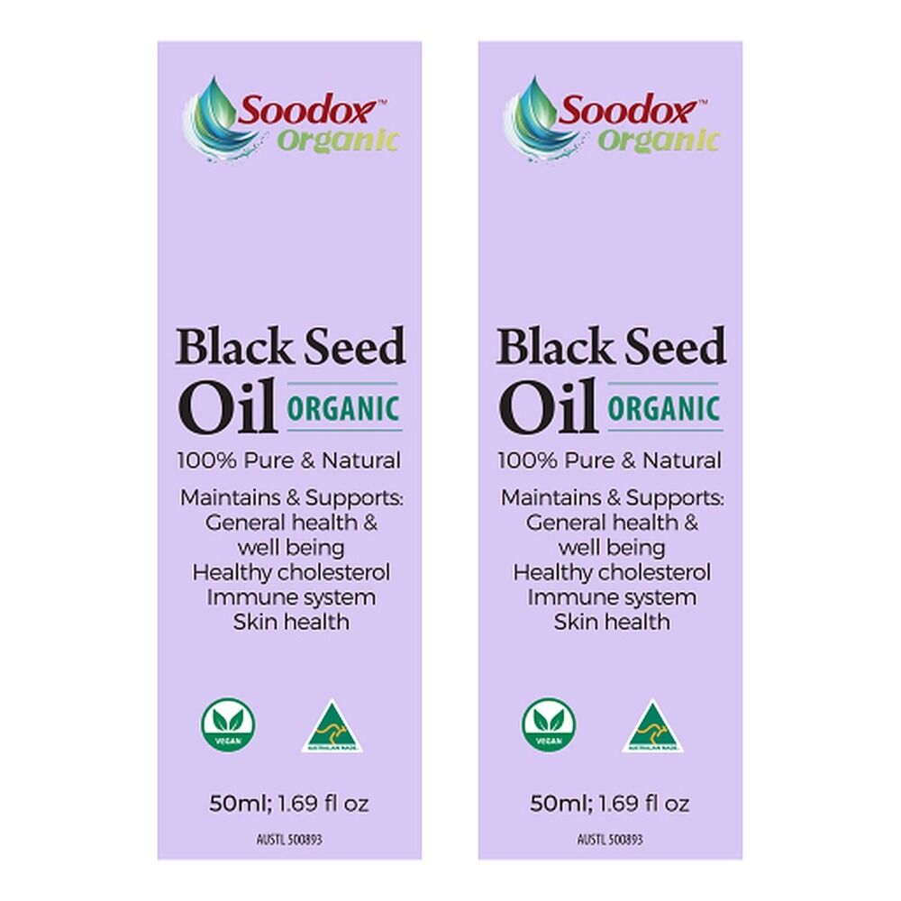 Soodox Organic Black Seed Oil 50mL Pack of 2