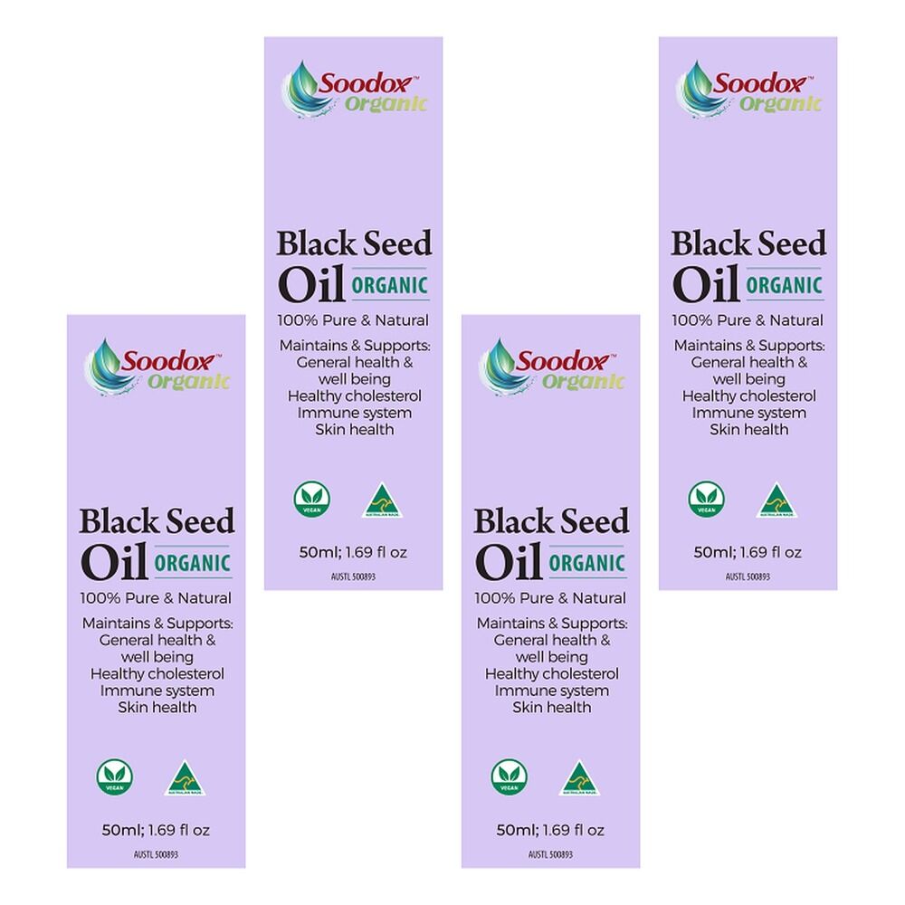 Soodox Organic Black Seed Oil 50mL Pack of 4