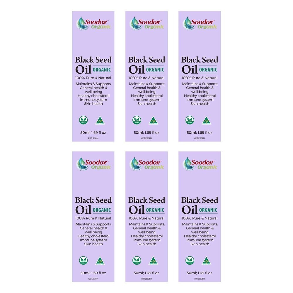 Soodox Organic Black Seed Oil 50mL Pack of 6
