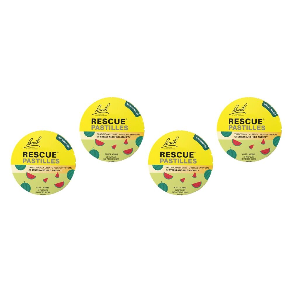 Rescue Pastilles Watermelon Flavour 35 Pastilles Pack of 4