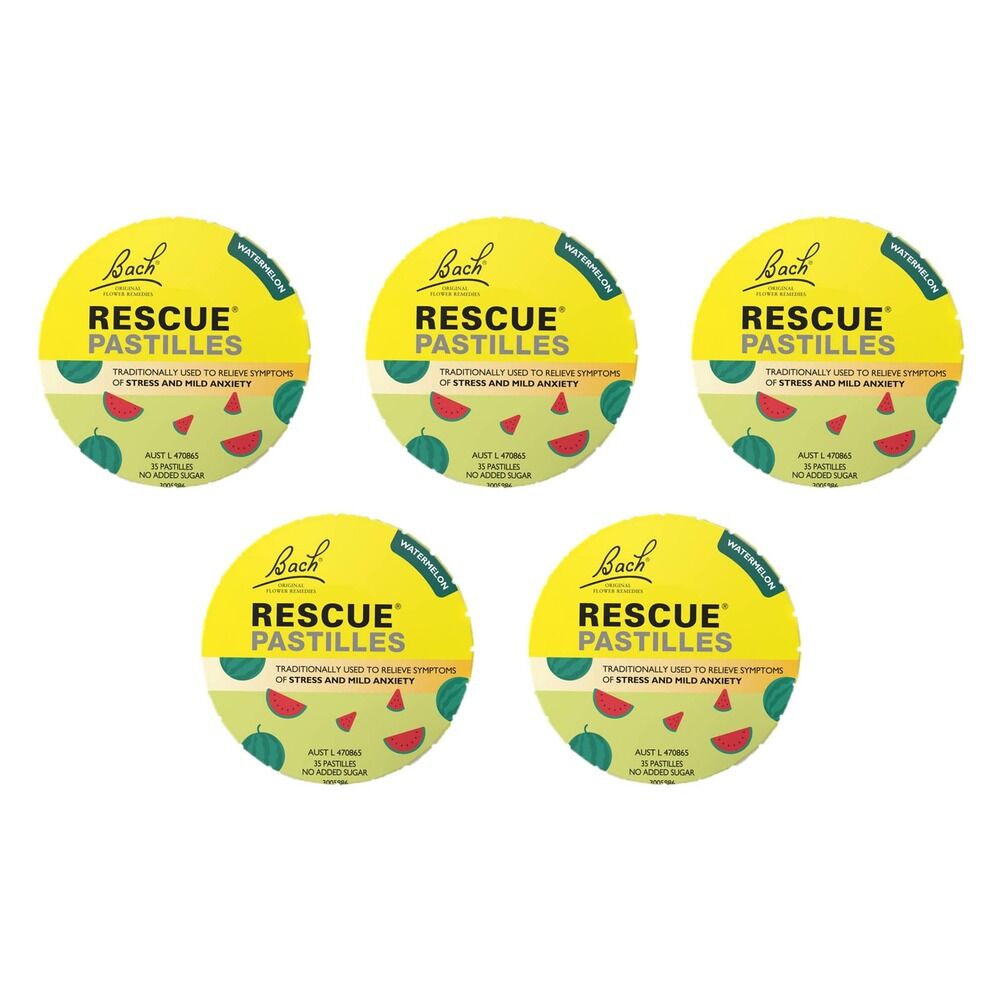 Rescue Pastilles Watermelon Flavour 35 Pastilles Pack of 5