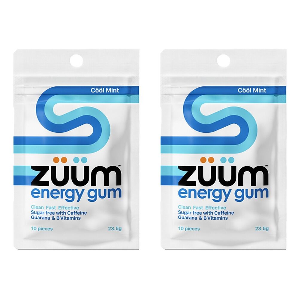 Zuum Energy Gum Cool Mint 10 Pieces x 16 Bundle of 2