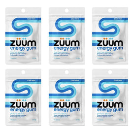 Zuum Energy Gum Cool Mint 10 Pieces x 16 Bundle of 6