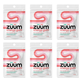 Zuum Energy Gum Watermelon 10 Pieces x 16 Bundle of 6