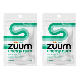 Zuum Energy Gum Spearmint 10 Pieces x 16 Bundle of 2