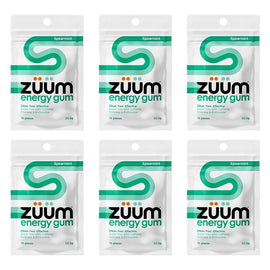 Zuum Energy Gum Spearmint 10 Pieces x 16 Bundle of 6