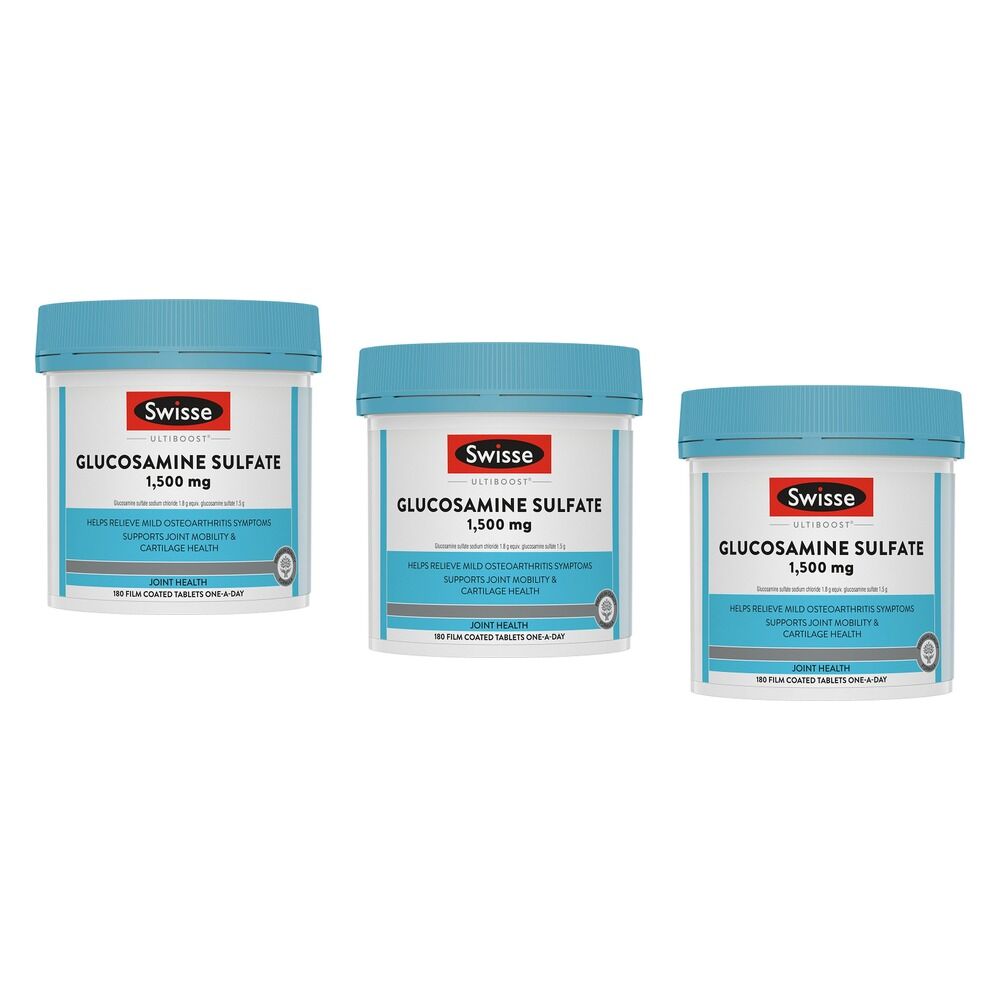 Swisse Glucosamine Sulfate 1,500mg 180 Tablets Pack of 3