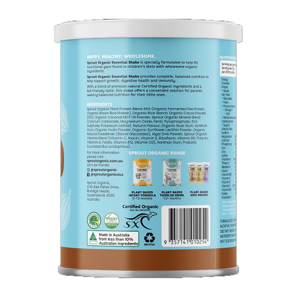 Sprout Organic Essential Shake Chocolate 700 Grams