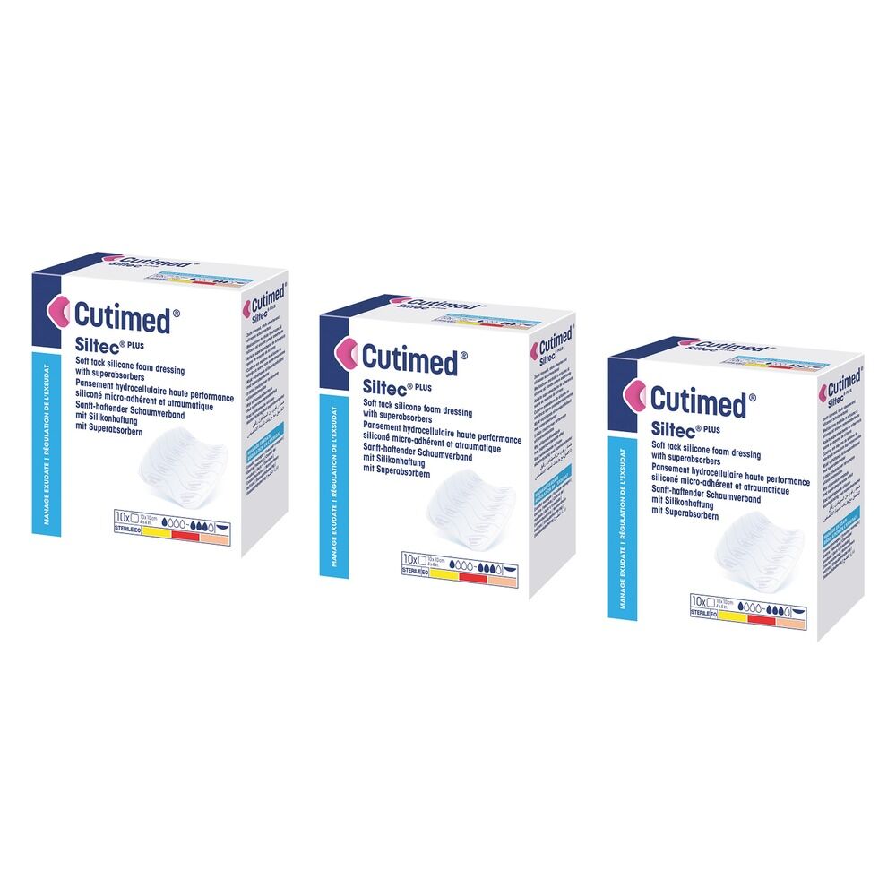 Cutimed Siltec B Sterile Dressing 10cm x 10cm 10 Pack Bundle of 3