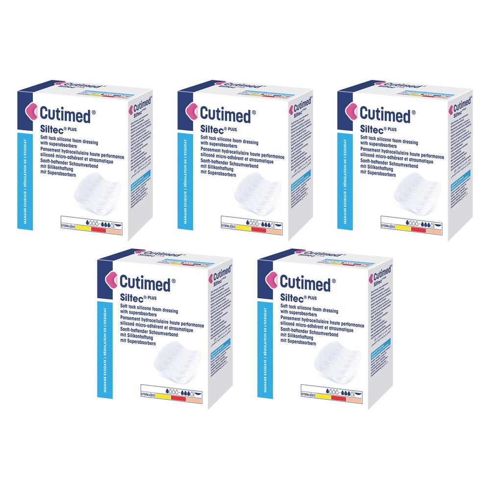 Cutimed Siltec Sterile Dressing 5cm x 6cm 10 Pack Bundle of 5
