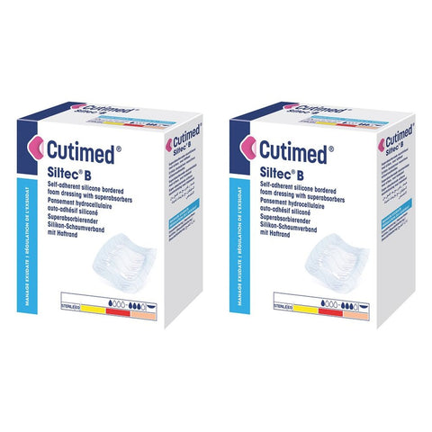 Cutimed Siltec B Sterile Dressing 7.5cm x 7.5cm 10 Pack Bundle of 2