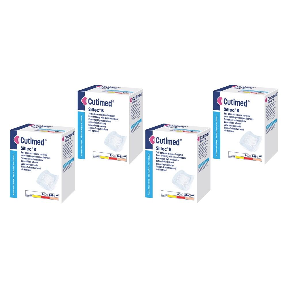 Cutimed Siltec B Sterile Dressing 7.5cm x 7.5cm 10 Pack x 10 Bundle of 4