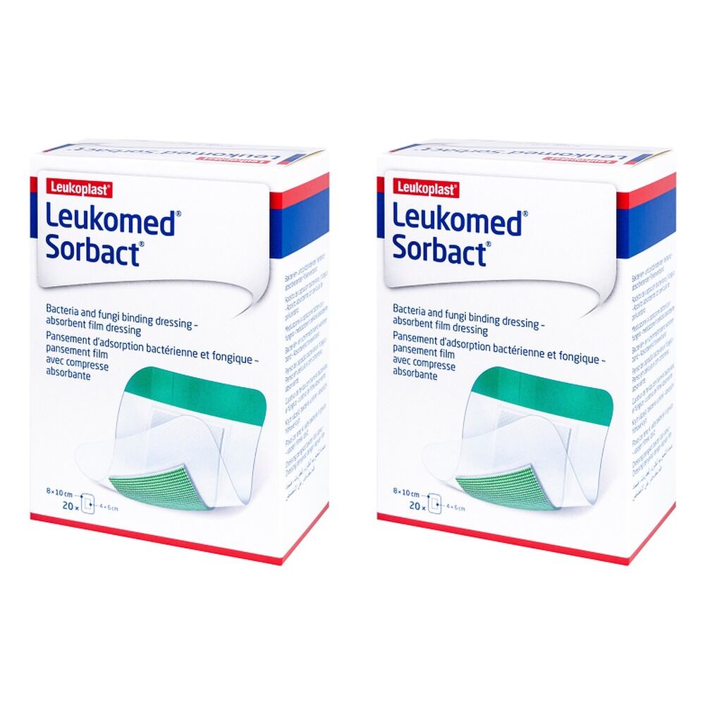 Leukomed Sorbact Sterile 8cm x 10cm 20 Pack Bundle of 2