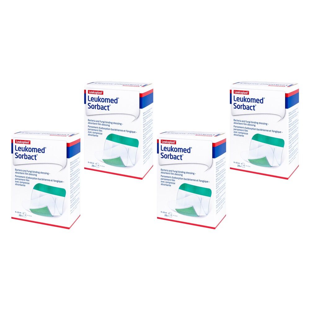 Leukomed Sorbact Sterile 8cm x 10cm 20 Pack Bundle of 4