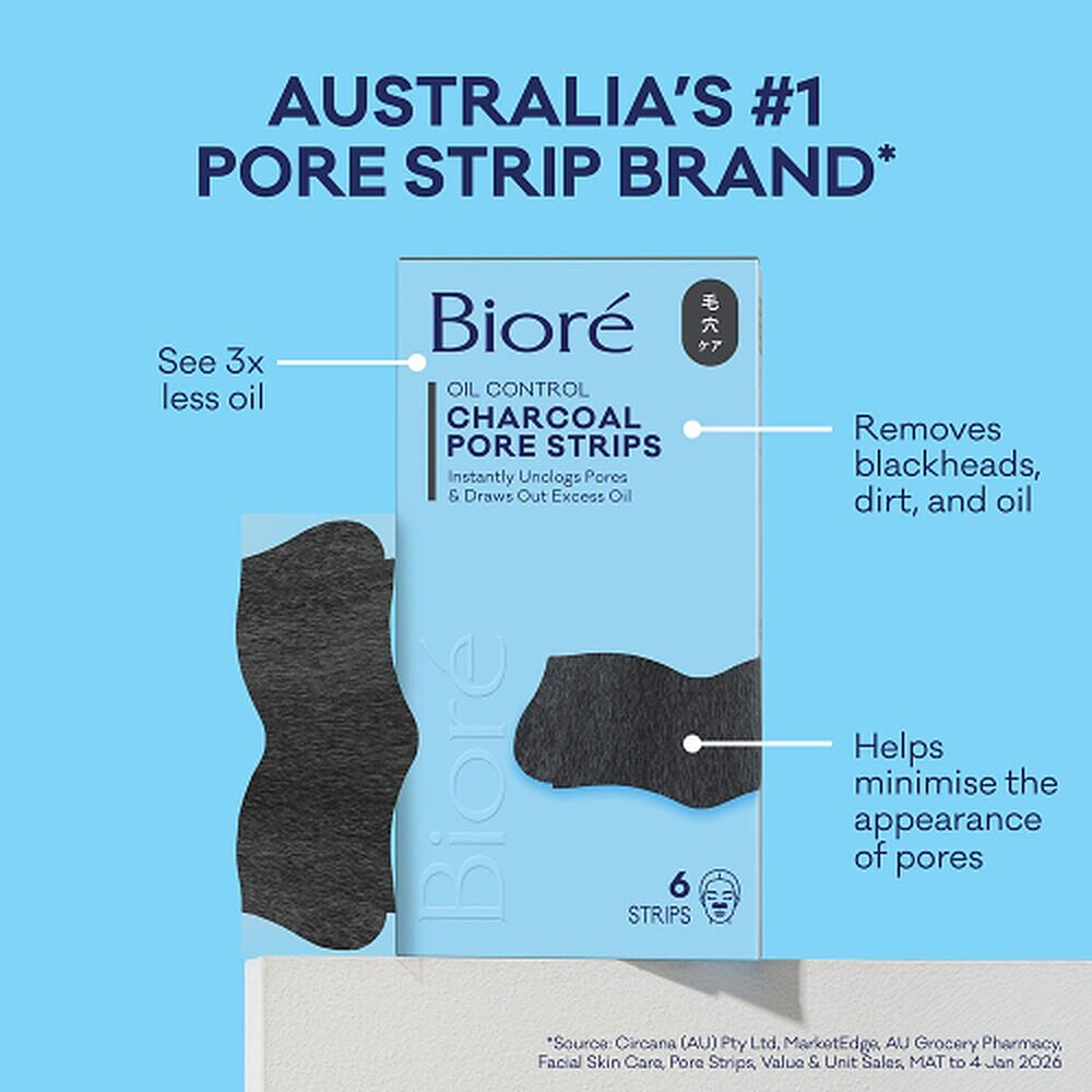 Biore Charcoal Deep Cleansing Pore Strips 6 Pack