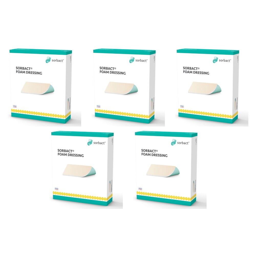 Cutimed Sorbact Foam Dressing Sterile 10cm x 10cm 10 Pack Bundle of 5