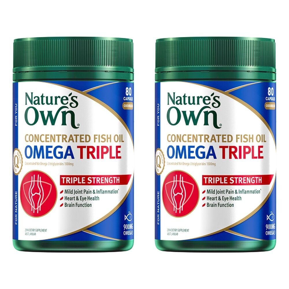 Nature's Own Concentrated Fish Oil Omega Triple 80 Capsules Pack of 2