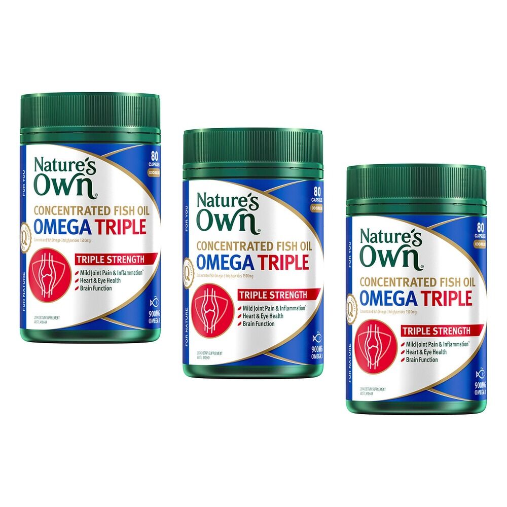 Nature's Own Concentrated Fish Oil Omega Triple 80 Capsules Pack of 3