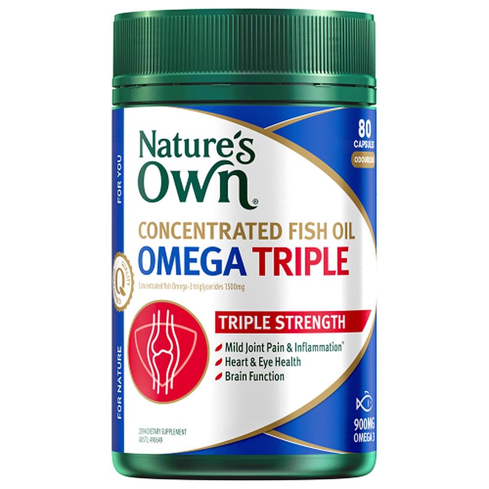 Nature's Own Concentrated Fish Oil Omega Triple 80 Capsules