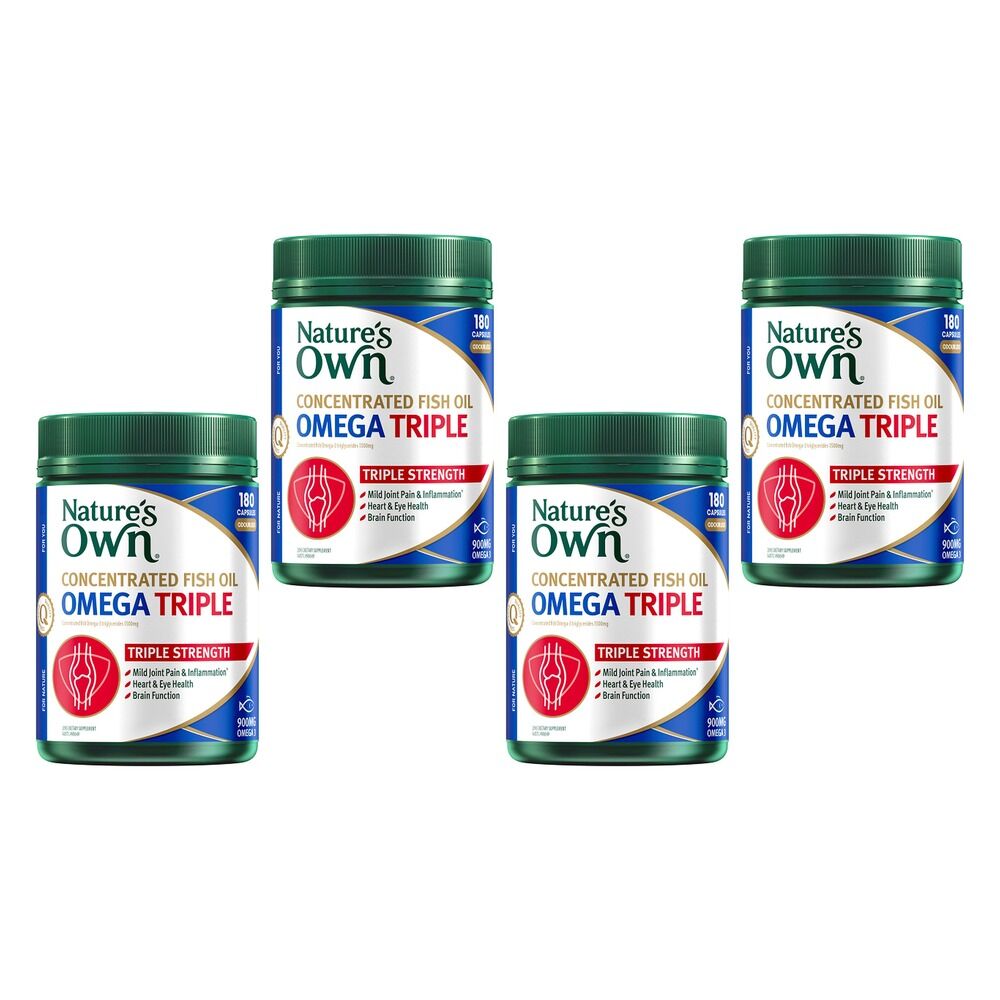 Nature's Own Concentrated Fish Oil Omega Triple 180 Capsules Pack of 4