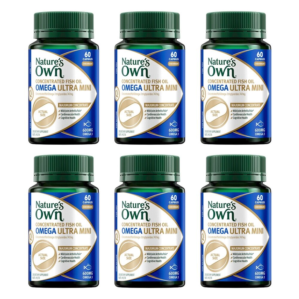 Nature's Own Concentrated Fish Oil Omega Ultra Mini 60 Capsules Pack of 6