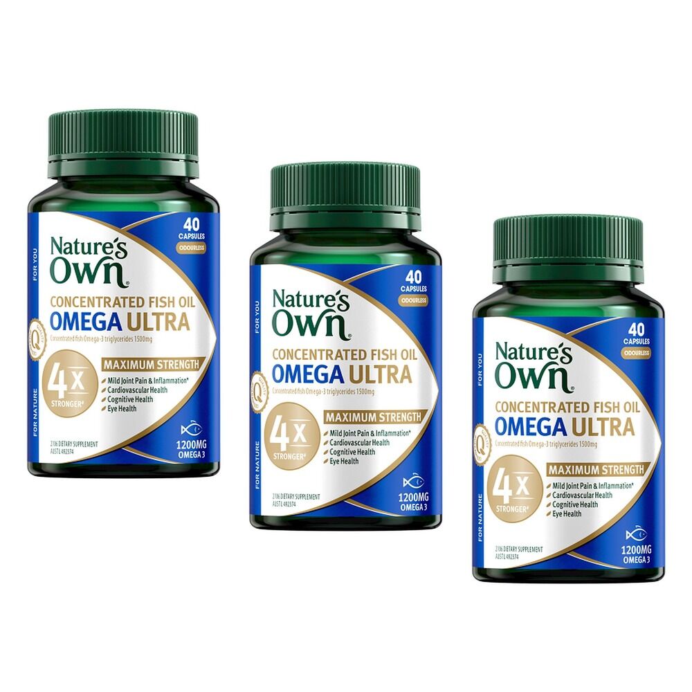 Nature's Own Concentrated Fish Oil Omega Ultra 40 Capsules Pack of 3