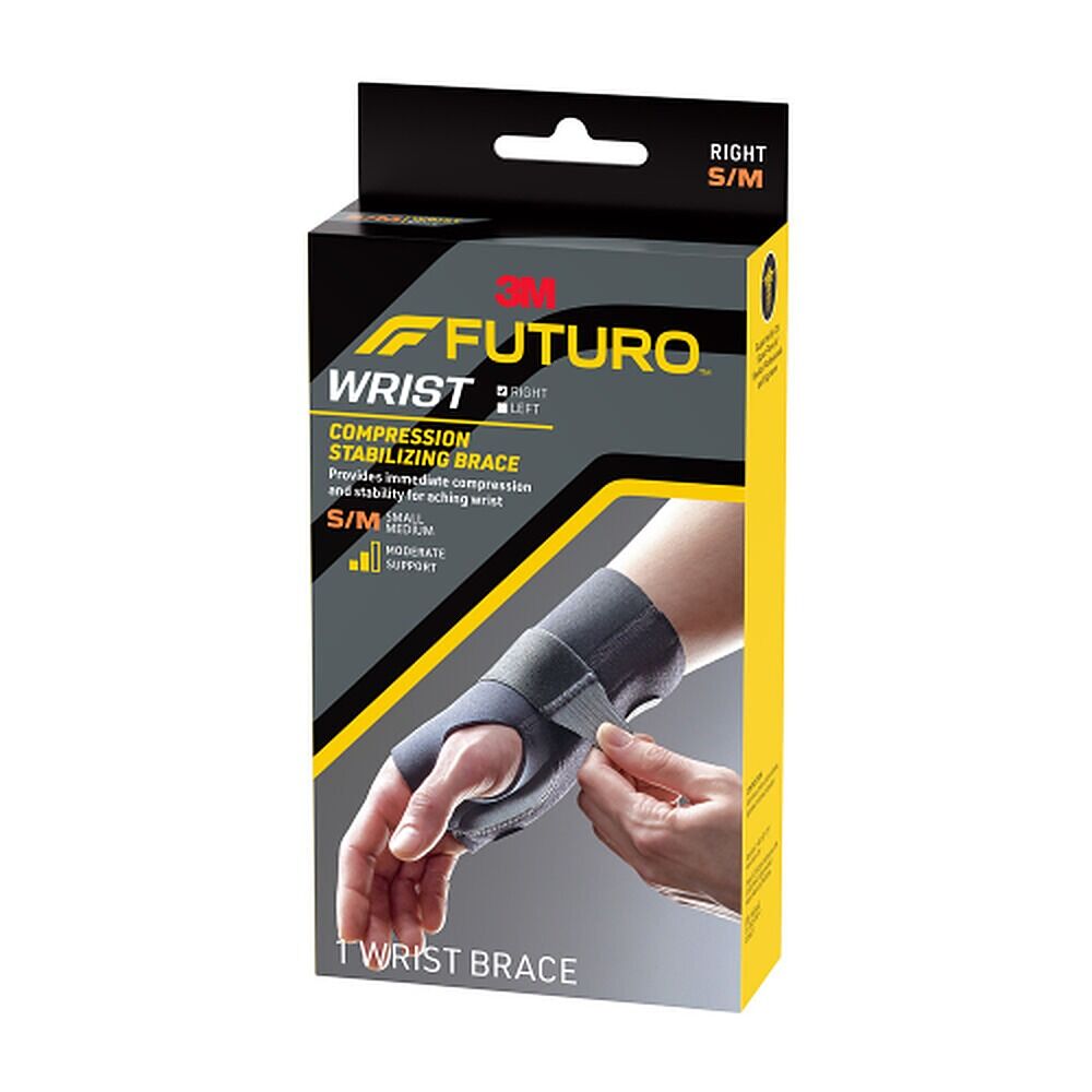 Futuro Compression Stabilizing Wrist Brace, Right Hand, Size S/M