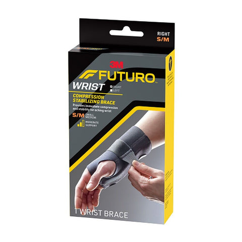 Futuro Compression Stabilizing Wrist Brace, Right Hand, Size S/M