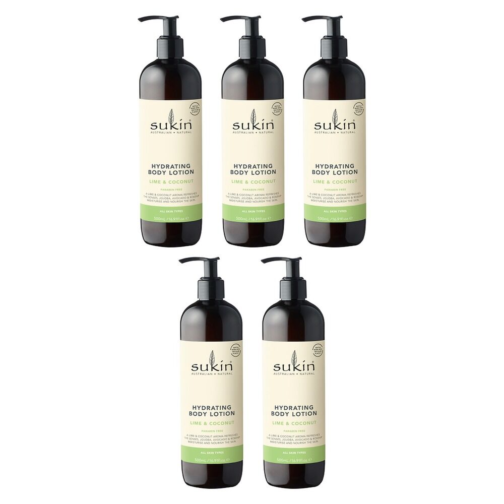 Sukin Hydrating Body Lotion Lime and Coconut 500mL Pack of 5