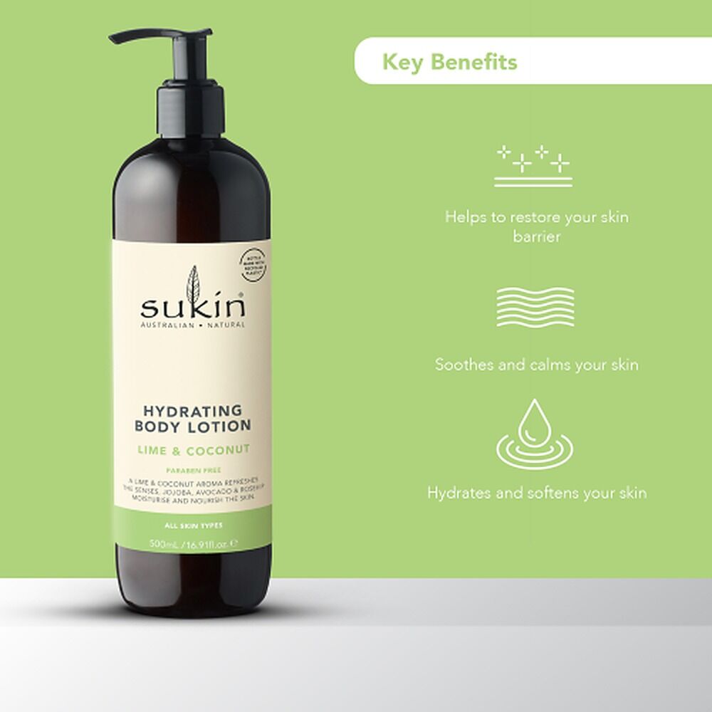 Sukin Hydrating Body Lotion Lime and Coconut 500mL