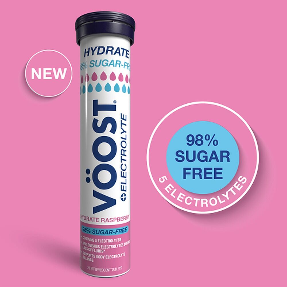 Voost Hydrate 98% Sugar Free Raspberry Effervescent Tablets 20 Pack