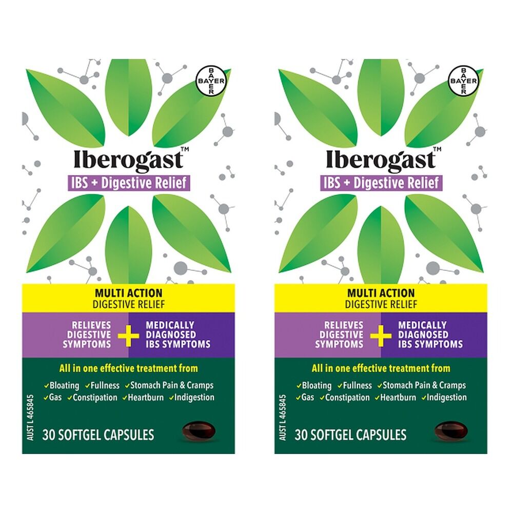 Iberogast IBS + Digestive Relief 30 Capsules Pack of 2