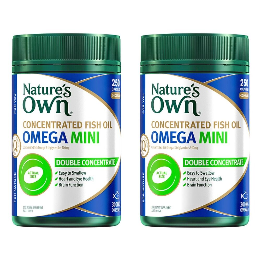 Nature's Own Concentrated Fish Oil Omega Mini 250 Capsules Pack of 2