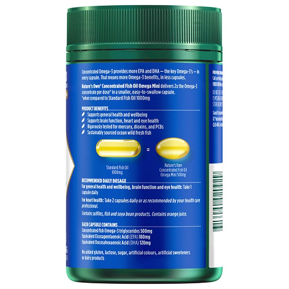 Nature's Own Concentrated Fish Oil Omega Mini 250 Capsules