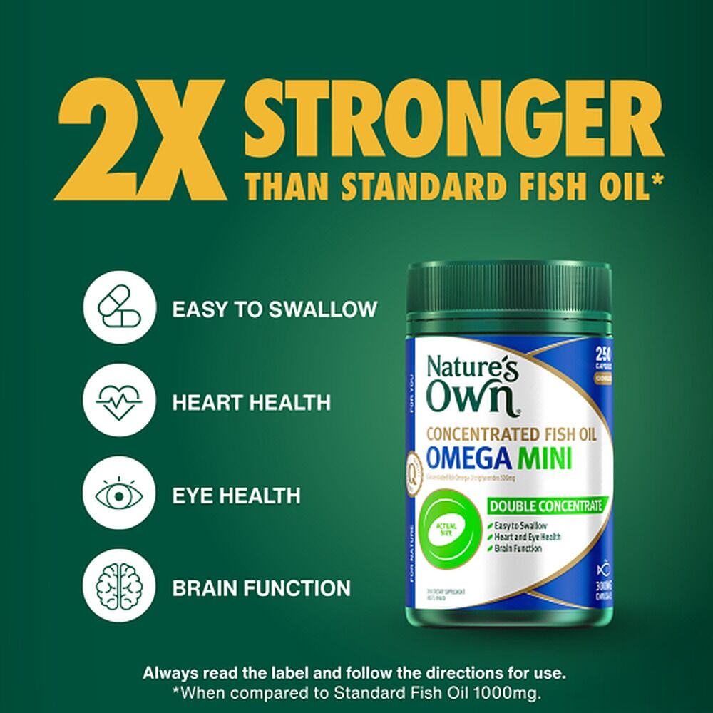 Nature's Own Concentrated Fish Oil Omega Mini 250 Capsules