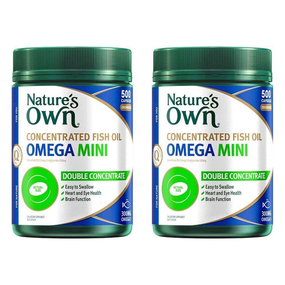Nature's Own Concentrated Fish Oil Omega Mini 500 Capsules Pack of 2