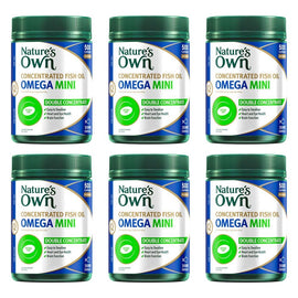 Nature's Own Concentrated Fish Oil Omega Mini 500 Capsules Pack of 6